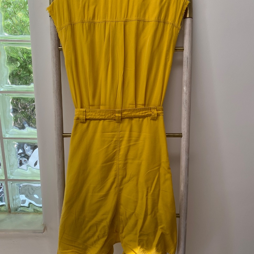 Diesel Mustard Sleeveless D-Giuditta Tie-Front Casual Rocker Dress Size XS Italy - Picture 8 of 16